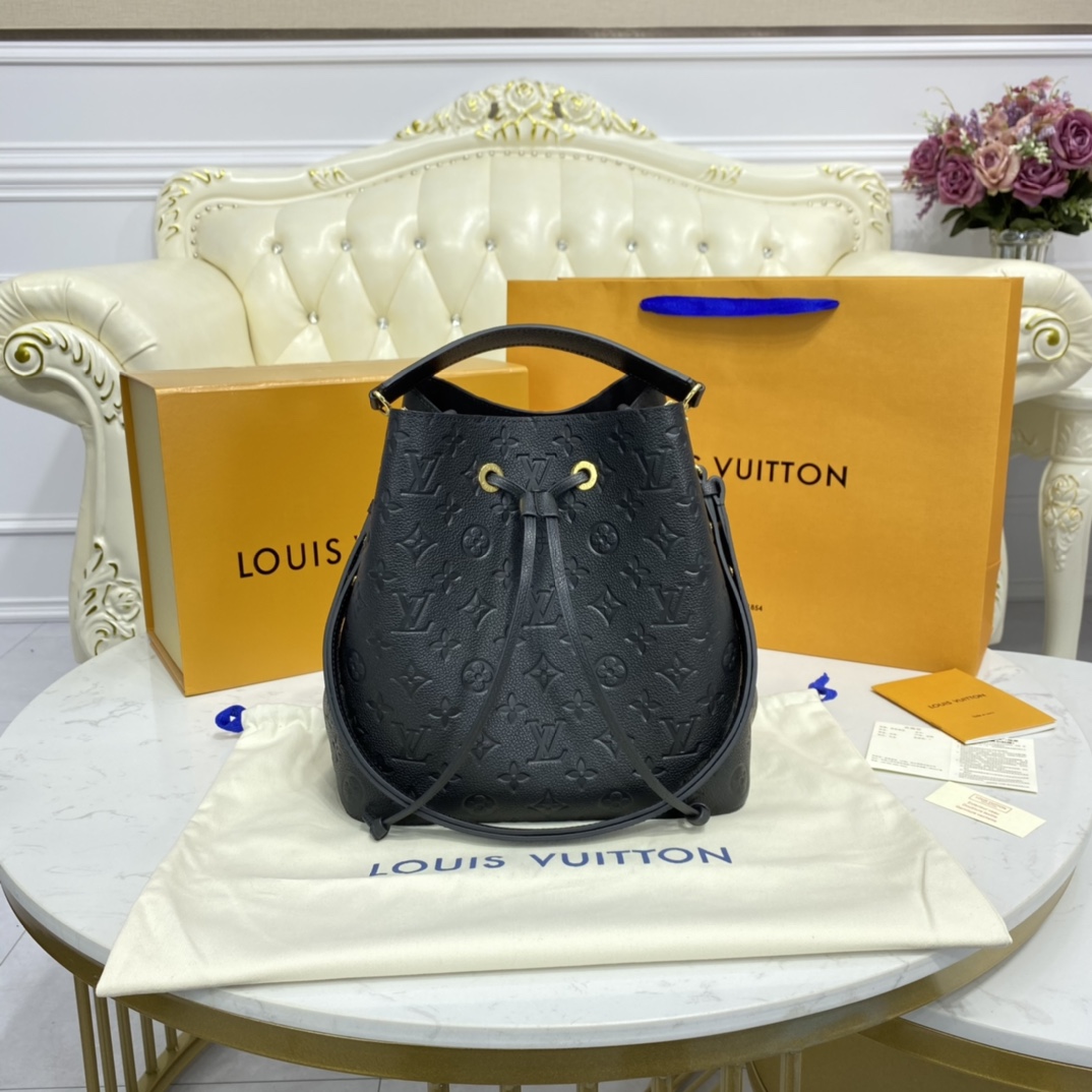 Louis Vuitton NEONOE MM Bucket Bag Monogram Empreinte M45256 Black